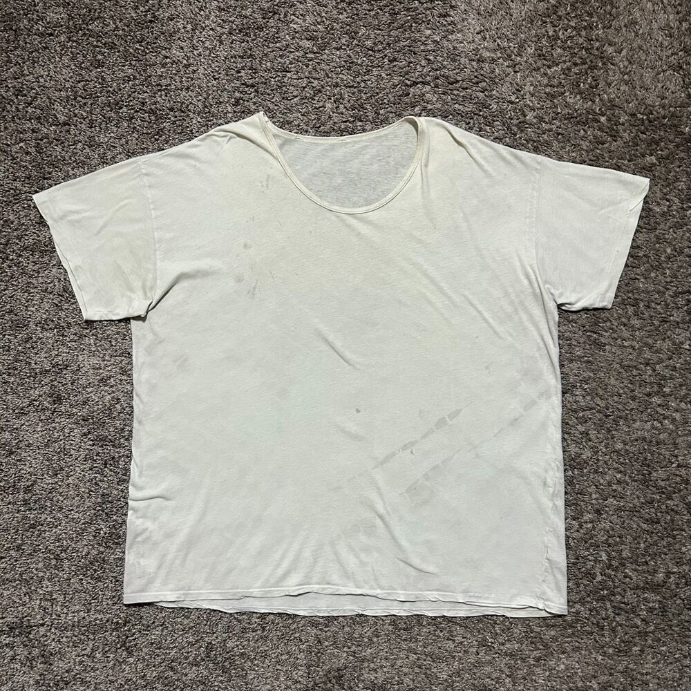 Vintage Thrashed Shirt Plain White Tee 90s y2k Minimalist Aesthetic OSFA Mens XL - Picture 14 of 14